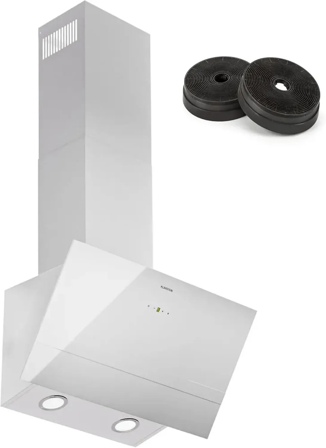 Klarstein 60cm Wand-Dunstabzugshaube, leise Abluft mit LED-Beleuchtung und Touch-Bedienung, spülmaschinenfester Aluminiumfilter, 305m³/h Luftdurchsatz