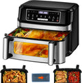 XXL Heißluftfritteuse mit 12L Volumen, 8-in-1 Doppelkammer & Touchscreen