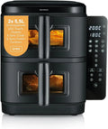Severin Doppelfritteuse Heißluft, 11 L, 2800 W, gesundes Frittieren, 9 Programme, platzsparend, schwarz