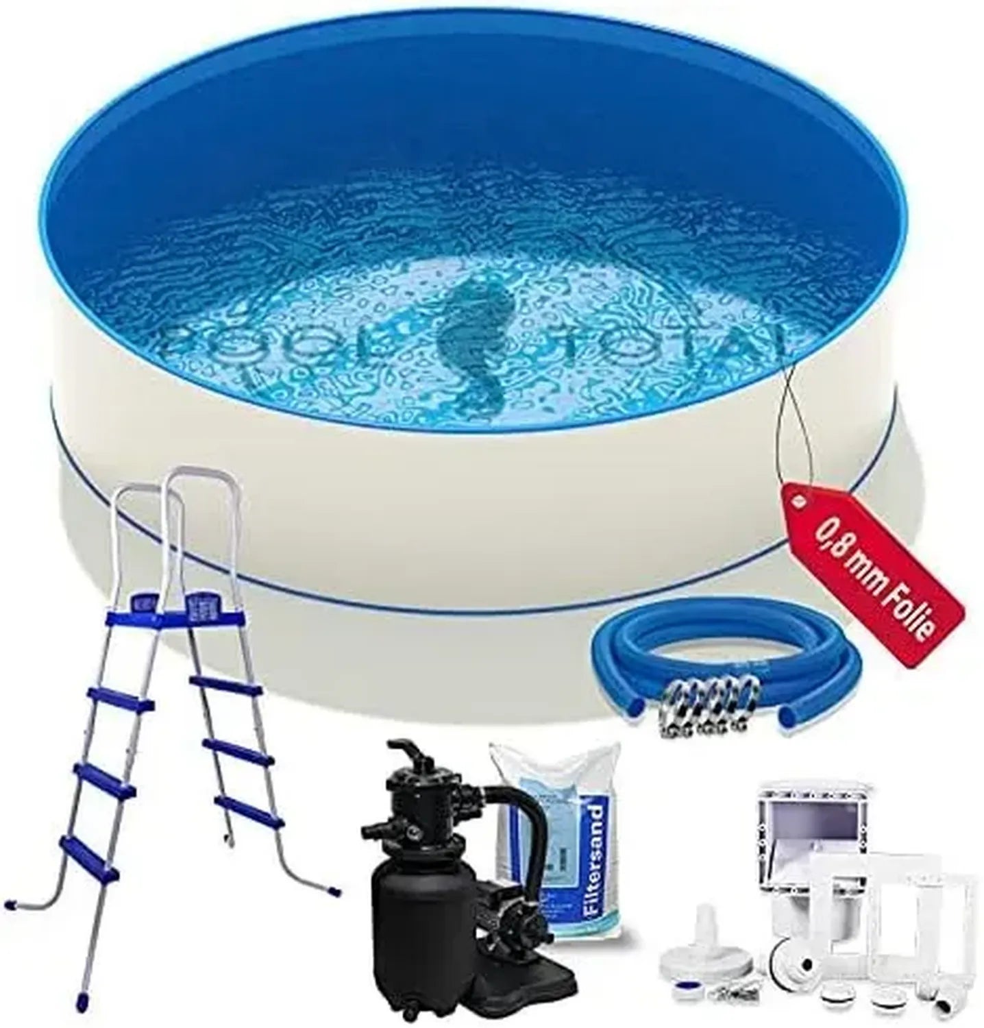 Rundpool Komplettset 2,50 x 1,20m mit Stahlwand und Sandfilter