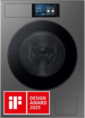 Samsung Bespoke AI Waschmaschine 9 kg, Energieklasse A, 7 Zoll Touchscreen, SmartThings Energie, AI Funktionen, Ecobubble, SuperSpeed 39 Min, Dunkelstahl