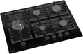Einbau-Gasherd mit 5 Brennern, Glaskeramik, WOK-Brenner 3,8 kW